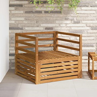 vidaXL 2 Stycke Utomhussoffa Naturlig