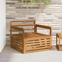 vidaXL 2 Stycke Utomhussoffa Naturlig