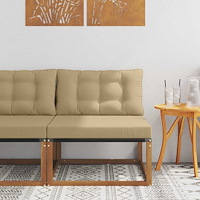 vidaXL Sektionell Soffa Enheter Massivt Akaciaträ och Textilene