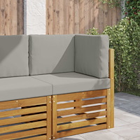 vidaXL Utomhus Soffa Kudde 3 pcs Grå Polyester