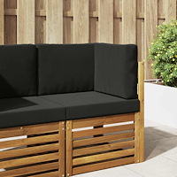 vidaXL Utomhus Soffa Kudde 3 pcs Svart Polyester