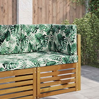 vidaXL Utomhus Soffa Kudde 3 pcs Bladmönster Polyester