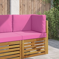 vidaXL Utomhus Soffa Kudde 3 pcs Rosa Polyester