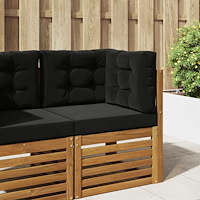 vidaXL Utomhus Soffa Kudde 3 pcs Svart Polyester