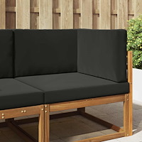 vidaXL Utomhus Soffa Kudde 3 pcs Svart Polyester