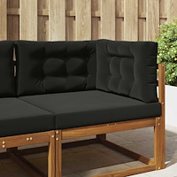 vidaXL Utomhus Soffa Kudde 3 pcs Svart Polyester