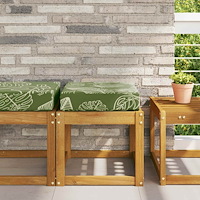 vidaXL Utomhus sitskudde Gröna Blad 40 x 40 x 8 cm 100% Polyester