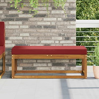 vidaXL Utomhus sitskudde Vinröd 111,5 x 40 x 8 cm 100% Polyester