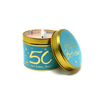 LILY FLAME CANDLES Happy Birthday 50 - Scented Tin Candle