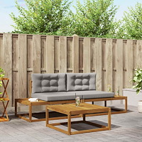 vidaXL Utomhussoffset med kudde Naturlig och Ljus Grå