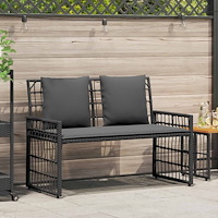 vidaXL Utomhusbänk Enfärgad Svart och Mörkgrå 116 x 55 x 82 cm