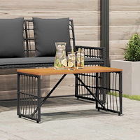 vidaXL Utomhusbord Svart 80 x 40 x 40 cm Stål och poly rattan