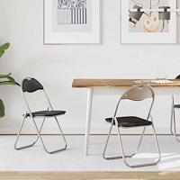 vidaXL Fällstol 2 pcs Svart och Grå 48 x 43,5 x 81 cm Konstläder