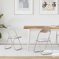 vidaXL Fällstol 2 pcs Vitt och Grått 48 x 43,5 x 81 cm Konstläder