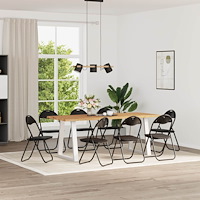 vidaXL Fällstol 8 pcs Svart 48 x 43,5 x 81 cm Konstläder
