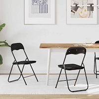 vidaXL Fällstol 2 pcs Svart 48 x 44 x 78 cm Sammet