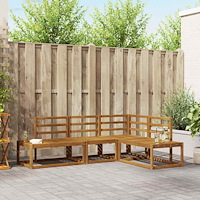 vidaXL Utomhussoffset 4 Stycke Naturfärg Massivt Akaciaträ