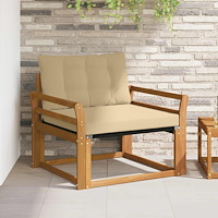 vidaXL Utomhussoffset Massivt Akaciaträ och Textilene Naturfärg