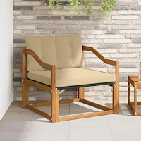 vidaXL Utomhussoffset Massivt Akaciaträ och Textilene Naturfärg