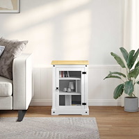 vidaXL HiFi-skåp Vit 60 x 50 x 82 cm Massiv furu