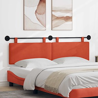 vidaXL Hängande sänggavel Röd orange Kordread tyg