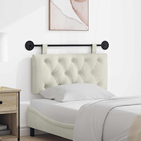 vidaXL Hängande sänggavel Med LED-lampa Gräddvit Sammet