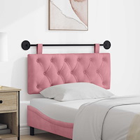 vidaXL Hängande sänggavel Med LED-lampa Rosa Sammet