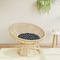 vidaXL Rund dyna svartrutig Ø 60 x11 cm oxfordtyg