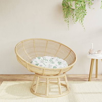 vidaXL Rund dyna bladmönster Ø 60 x11 cm oxfordtyg