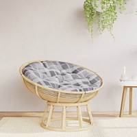 vidaXL Rund dyna grårutig Ø 100 x11 cm oxfordtyg