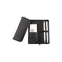 JÜSCHA Alassio fodral för 3 skrivredskap, svart läder, med kreditko...