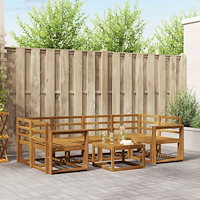 vidaXL Utomhussoffset 7 pcs Naturfärg Massivt Akaciaträ