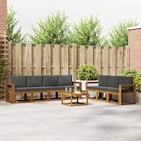 vidaXL Utomhussoffset med kudde 8 pcs Naturlig och Antracit