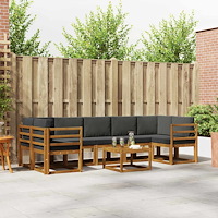 vidaXL Utomhussoffset med kudde 8 pcs Naturlig och Antracit