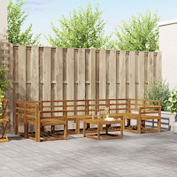 vidaXL Utomhussoffset 8 pcs Naturfärg Massivt Akaciaträ