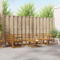 vidaXL Utomhussoffset 8 pcs Naturfärg Massivt Akaciaträ