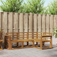 vidaXL Utomhussoffset 4 pcs Naturfärg Massivt Akaciaträ