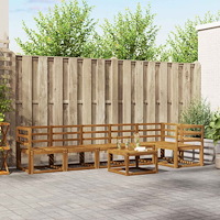 vidaXL Utomhussoffset 7 pcs Naturfärg Massivt Akaciaträ