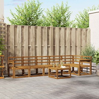 vidaXL Utomhussoffset 7 pcs Naturfärg Massivt Akaciaträ