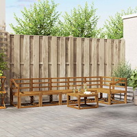 vidaXL Utomhussoffset 7 pcs Naturfärg Massivt Akaciaträ