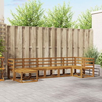 vidaXL Utomhussoffset 7 pcs Naturfärg Massivt Akaciaträ