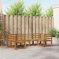 vidaXL Utomhussoffset 6 pcs Naturfärg Massivt Akaciaträ