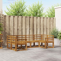 vidaXL Utomhussoffset 6 pcs Naturfärg Massivt Akaciaträ