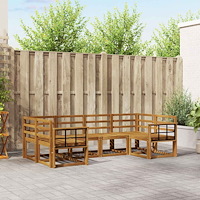 vidaXL Utomhussoffset 6 pcs Naturfärg Massivt Akaciaträ