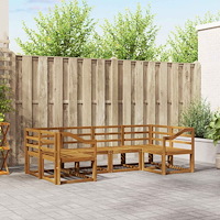 vidaXL Utomhussoffset 6 pcs Naturfärg Massivt Akaciaträ