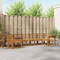 vidaXL Utomhussoffset 7 pcs Naturfärg Massivt Akaciaträ