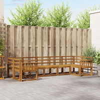 vidaXL Utomhussoffset 7 pcs Naturfärg Massivt Akaciaträ