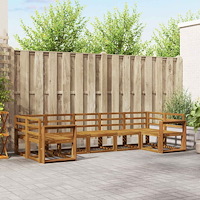 vidaXL Utomhussoffset 7 pcs Naturfärg Massivt Akaciaträ