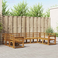 vidaXL Utomhussoffset 9 pcs Naturfärg Massivt Akaciaträ
