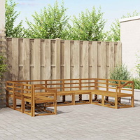 vidaXL Utomhussoffset 9 pcs Naturfärg Massivt Akaciaträ